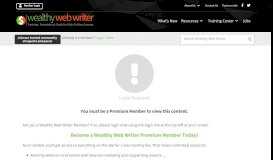 
							         Login Required - Wealthy Web Writer								  
							    