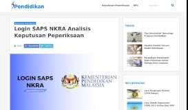 
							         Login SAPS NKRA Analisis Keputusan Peperiksaan								  
							    