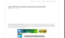 
							         Login SAPS Sistem Analisis Peperiksaan Sekolah KPM ...								  
							    