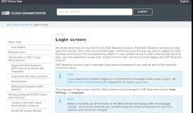 
							         Login screen | ESET Cloud Administrator | ESET Online Help								  
							    