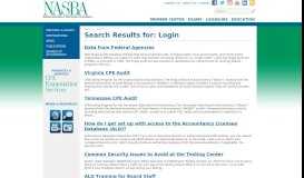 
							         Login | Search Results | NASBA								  
							    