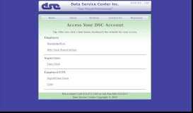 
							         Login Selection - Data Service Center								  
							    