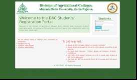 
							         Login Student Portal - DAC - Ahmadu Bello University								  
							    