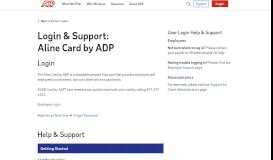 
							         Login & Support | ADP Aline Card Login								  
							    