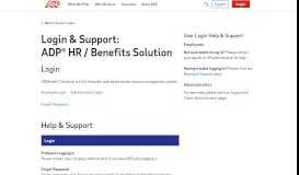 
							         Login & Support | ADP Benefits & HR								  
							    