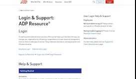 
							         Login & Support | ADP Resource								  
							    