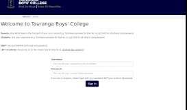 
							         Login - Tauranga Boys College								  
							    
