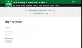 
							         login - Texas Academy of Mathematics & Science - UNT								  
							    