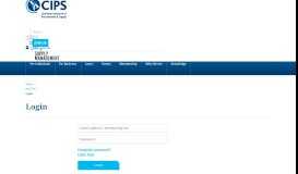 
							         Login - The Chartered Institute of Procurement and Supply - CIPS								  
							    