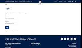 
							         Login - The Episcopal School of Dallas								  
							    