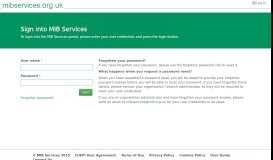 
							         Login - the MIB Services registration portal								  
							    