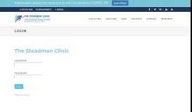 
							         Login - The Steadman Clinic								  
							    