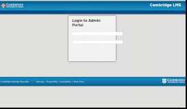 
							         Login to Admin Portal | Cambridge LMS								  
							    