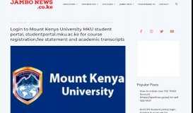 
							         Login to Mount Kenya University MKU student portal, studentportal ...								  
							    