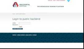 
							         Login to public backend - ERA Portal Austria								  
							    