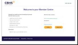 
							         Login to the CBHS Corporate Health Member Centre								  
							    