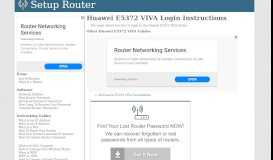 
							         Login to the Huawei E5372 VIVA Router - SetupRouter								  
							    