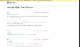 
							         Login to UiPath Cloud Platform - Cloud Platform - UiPath Community ...								  
							    