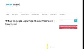 
							         Login To Upsers Employee Login Portal at www ... - LOGIN HELPS								  
							    