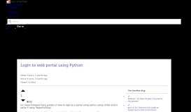 
							         Login to web portal using Python - Stack Overflow								  
							    