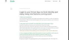 
							         Login to your Driver App via Grab Identity and enjoy many new ...								  
							    