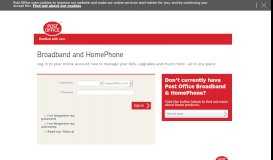 
							         Login to your online account |HomePhone and Broadband - Post Office								  
							    