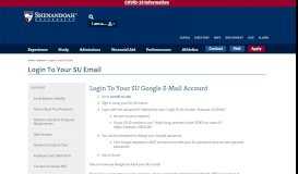 
							         Login to Your SU Email | Shenandoah University | Institutional ...								  
							    