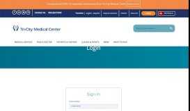 
							         Login | Tri-City Medical Center								  
							    