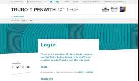 
							         Login - Truro and Penwith College								  
							    
