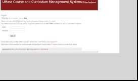 
							         Login: UMass Course and Curriculum Management System								  
							    