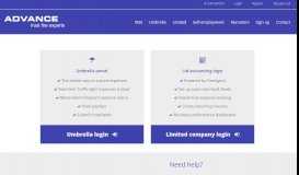 
							         Login umbrella and limited company portal | ADVANCE								  
							    