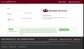 
							         login - University of Montana								  
							    