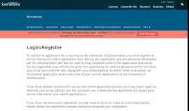 
							         Login - University of Southampton Jobs								  
							    