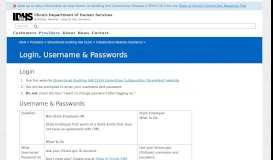 
							         Login, Username & Passwords - IDHS								  
							    