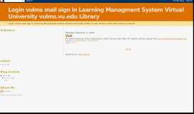 
							         Login vulms mail sign in Learning Managment System Virtual ...								  
							    