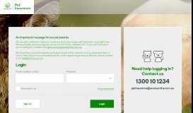 
							         login | Woolworths Pet Insurance - Customer Service Portal								  
							    