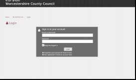 
							         Login - Worcestershire County Council								  
							    