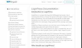 
							         LoginPress Documentation - WPBrigade								  
							    