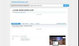 
							         login.ramcoerp.com at WI. Ramco ERP on Cloud : Customer ...								  
							    
