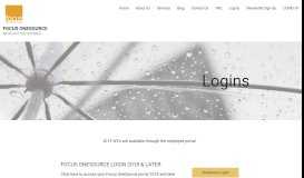 
							         Logins | Focus OneSource Portal | OneWellness Portal								  
							    