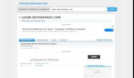 
							         login.skyvantage.com at WI. SkyVantage Airline Management ...								  
							    