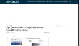 
							         login.wirecard.com - Octapharma Plasma Prepaid Debit Card ...								  
							    