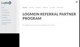 
							         LogMeIn Referral Partner Program | LogMeIn								  
							    