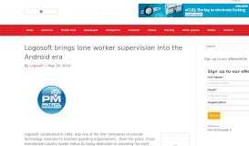 
							         Logosoft brings lone worker supervision into the Android era ...								  
							    