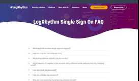 
							         LogRhythm Single Sign On FAQ | LogRhythm								  
							    