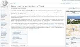 
							         Loma Linda University Medical Center - Wikipedia								  
							    