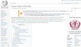 
							         Loma Linda University - Wikipedia								  
							    