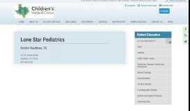 
							         Lone Star Pediatrics - Pediatrician in Kaufman, TX also serving Forney ...								  
							    