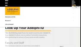 
							         Look Up Your Adelphi University ID Number								  
							    