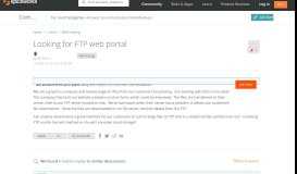 
							         Looking for FTP web portal - Web Hosting - Spiceworks Community								  
							    